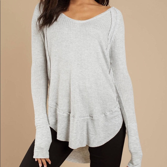 Free People Tops - Free People Catalina Grey Long Sleeve Thermal Top